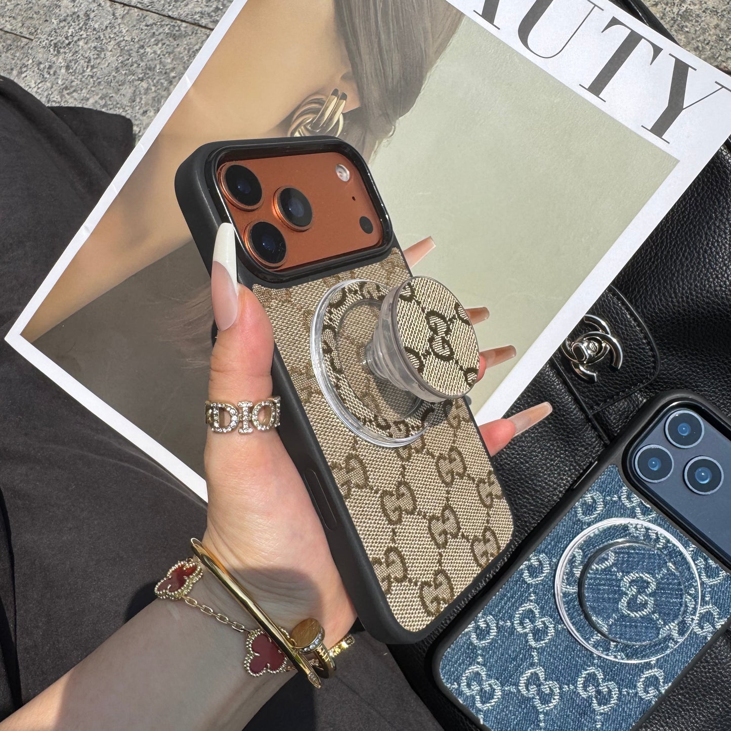 Denim Good Girl Magsafe Phone Case With Magsafe Holder