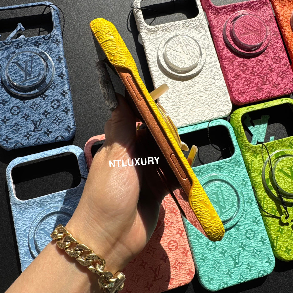 Coque de téléphone fantaisie au design coloré avec support MagSafe