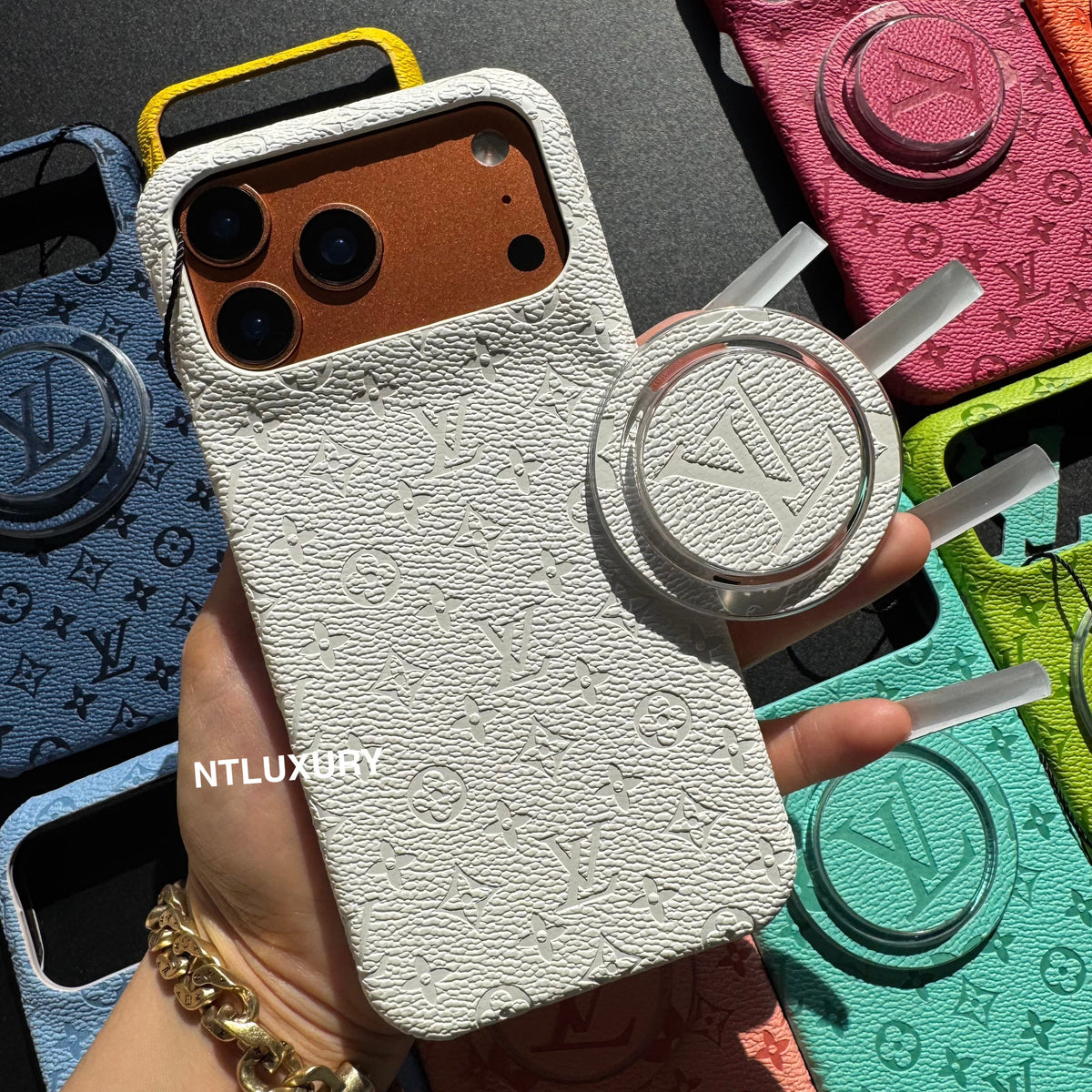 Coque de téléphone fantaisie au design coloré avec support MagSafe