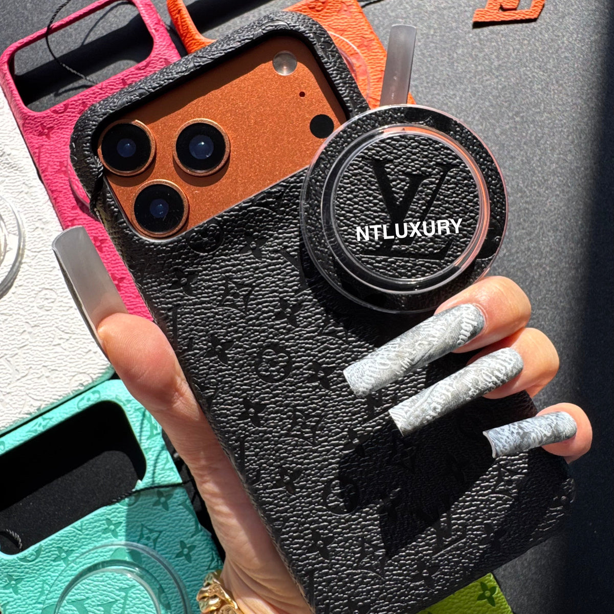 Coque de téléphone fantaisie au design coloré avec support MagSafe