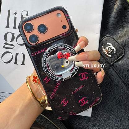 Black Pink CC Magsafe Phone Case with Cat Holder