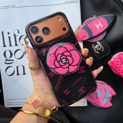 Black Pink CC Magsafe Phone Case with Cute Holder