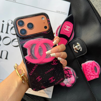 Black Pink CC Magsafe Phone Case with Cute Holder
