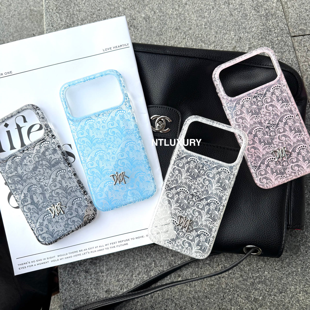 Colorful Transparent Lace Dove Phone Case