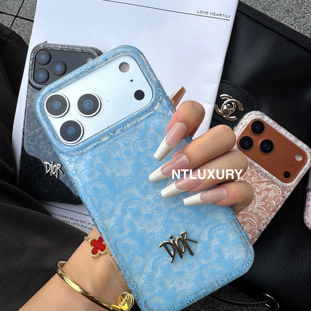Colorful Transparent Lace Dove Phone Case