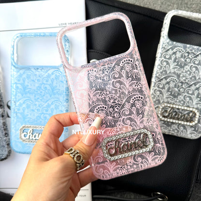 Colorful Transparent Lace CC Phone Case