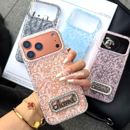 Colorful Transparent Lace CC Phone Case