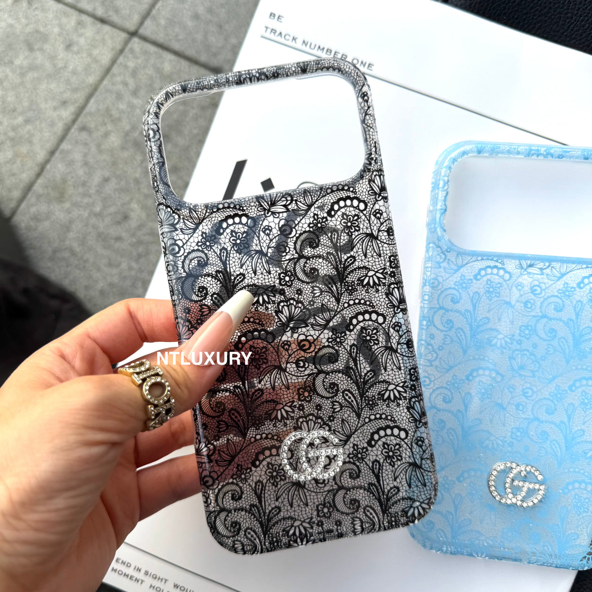 Colorful Transparent Lace GG Phone Case