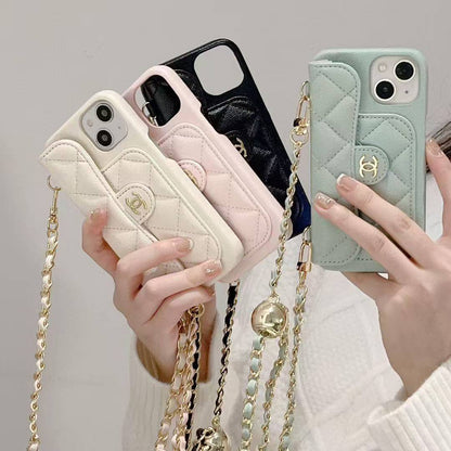 Cute Sheep Girl Design Phone Case With Chain