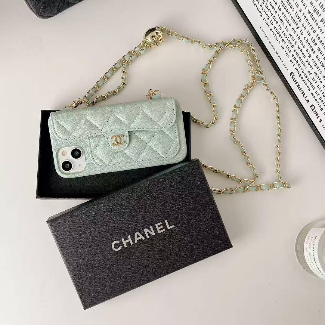 Cute Sheep Girl Design Phone Case With Chain