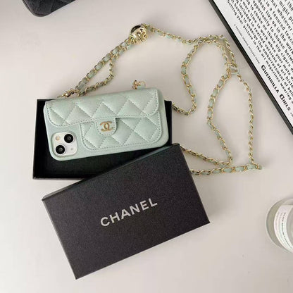 Cute Sheep Girl Design Phone Case With Chain