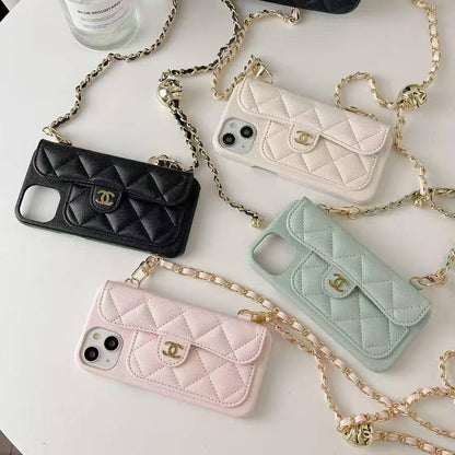 Cute Sheep Girl Design Phone Case With Chain