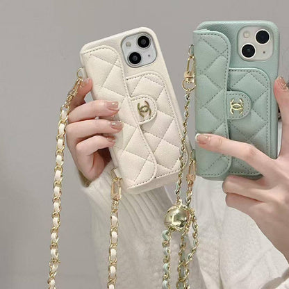 Cute Sheep Girl Design Phone Case With Chain