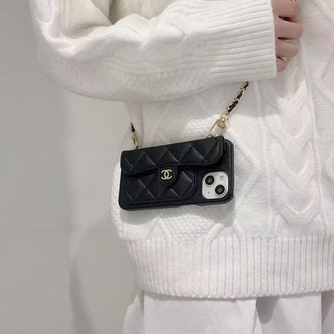 Cute Sheep Girl Design Phone Case With Chain