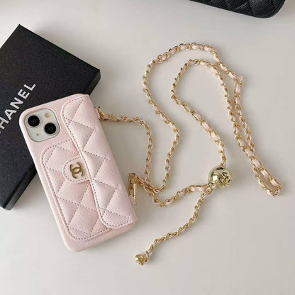 Cute Sheep Girl Design Phone Case With Chain