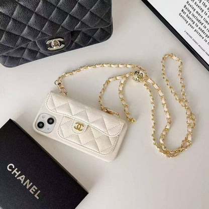 Cute Sheep Girl Design Phone Case With Chain