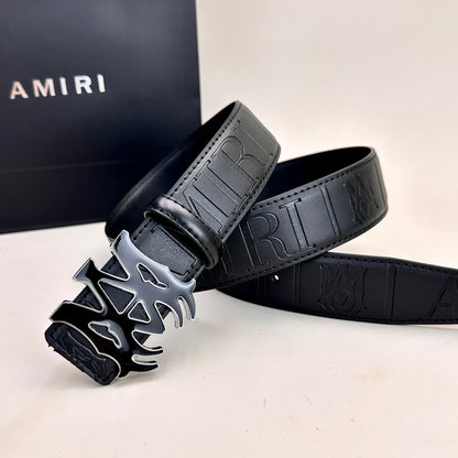 Classic AM Belt (Black & Silver Buckle)