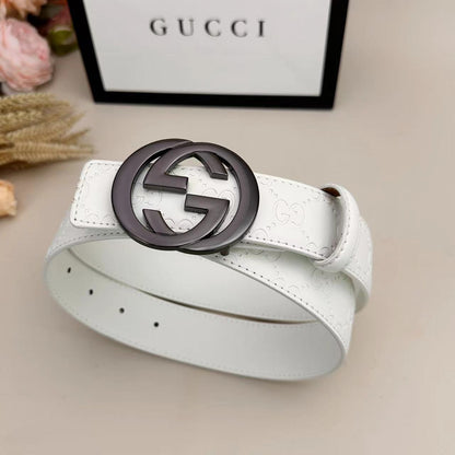 Ceinture classique de bonne qualité (boucle gris métallisé)