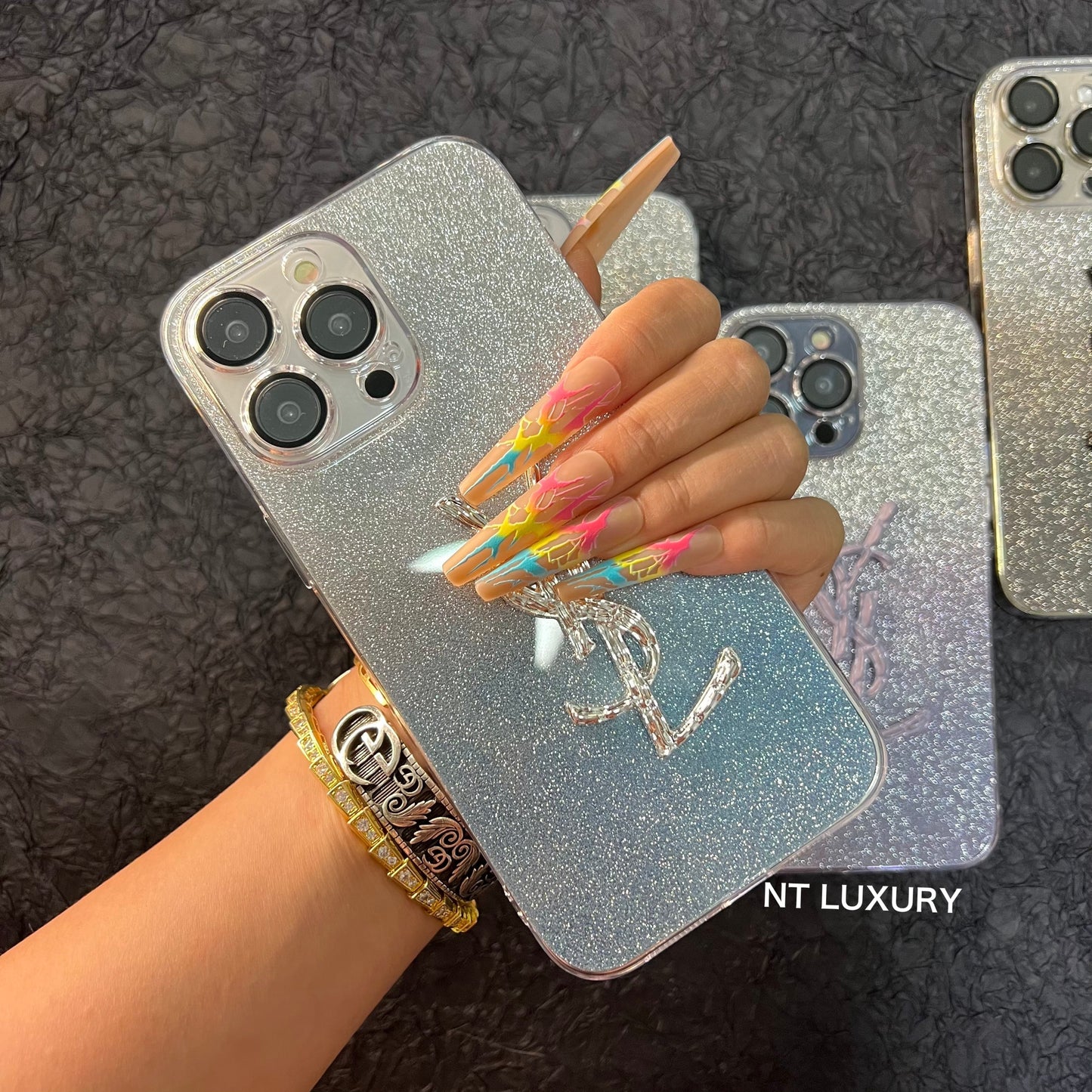 Coque de téléphone à paillettes brillantes "Yes Girl" pour iPhone
