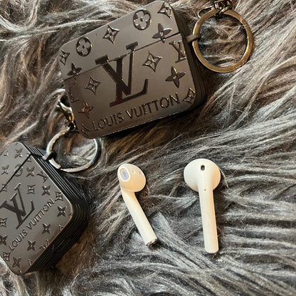 Schwarze trendige Airpods Hülle (Big Love)