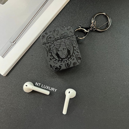 Schwarzes, trendiges AirPods Case ( Ver.5 )