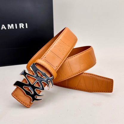 Ceinture AM Classique (Boucle Noire & Dorée)