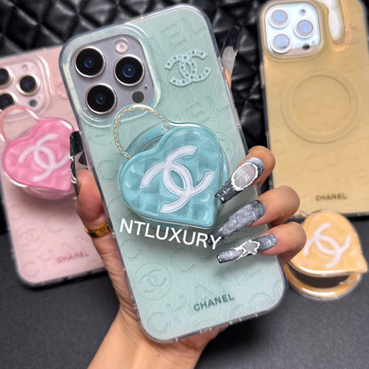 Cute Heart Design Phone Case with MagSafe Holder