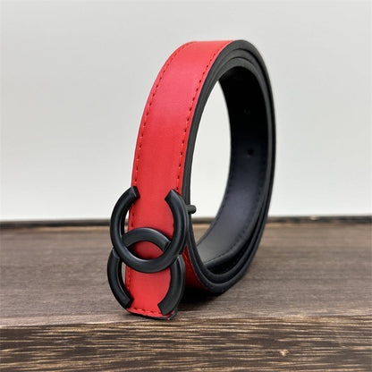 Ceinture en cuir rouge pour femme CC