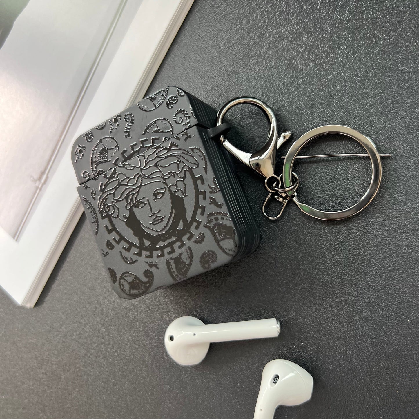 Black Trendy Airpods Case ( Ver.5 )