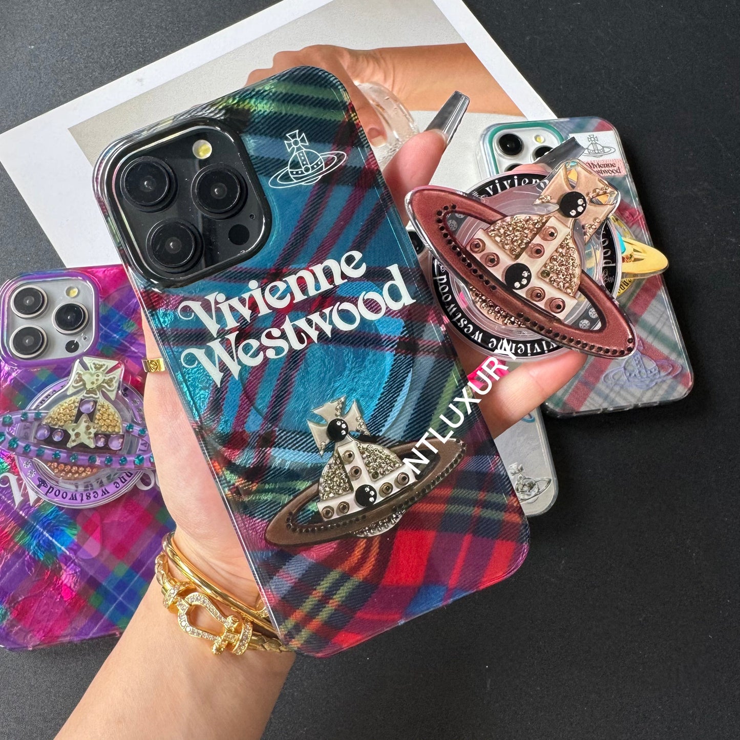 Coque iPhone West Woo à treillis avec support MageSafe