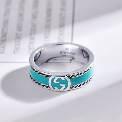 Blauer Emaille-Ring