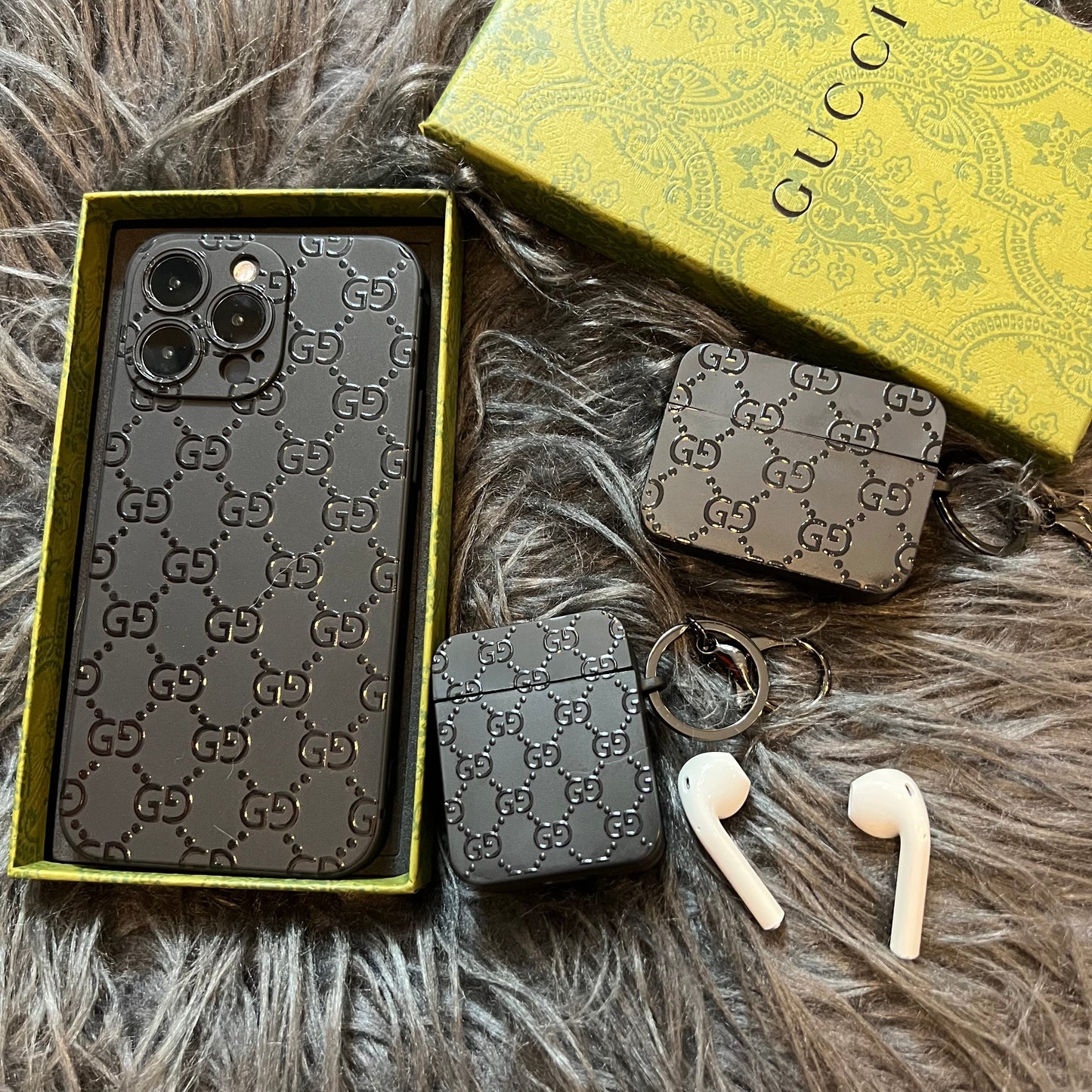 Black Trendy Airpods Case ( Full G )