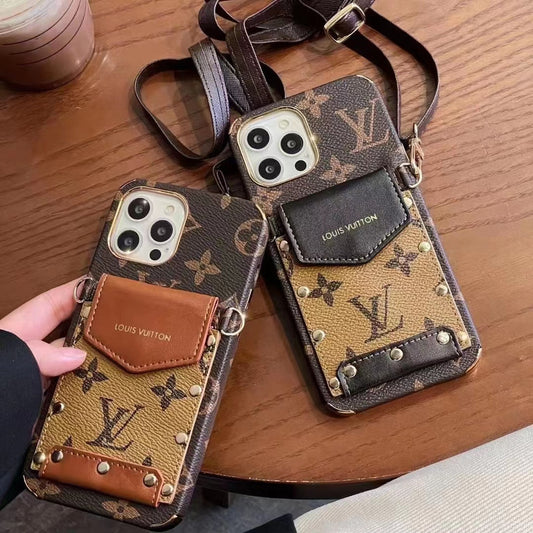 Coque de téléphone de luxe extravagante avec cordon