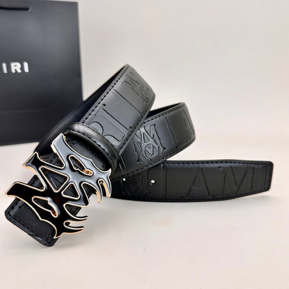 Ceinture AM Classique (Boucle Noire & Dorée)