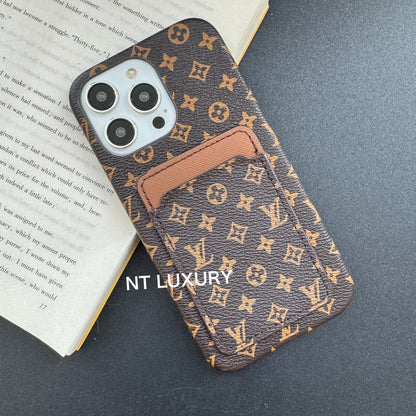 Étui de téléphone vintage motif floral avec portefeuille