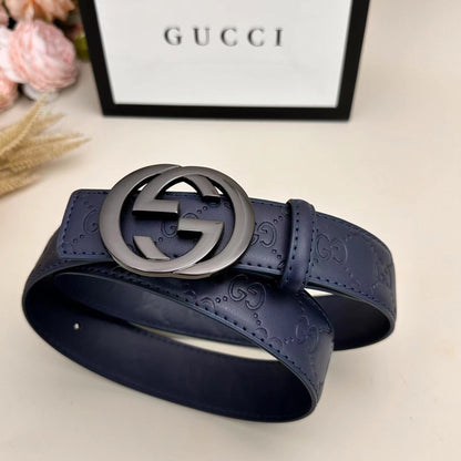 Ceinture classique de bonne qualité (boucle gris métallisé)
