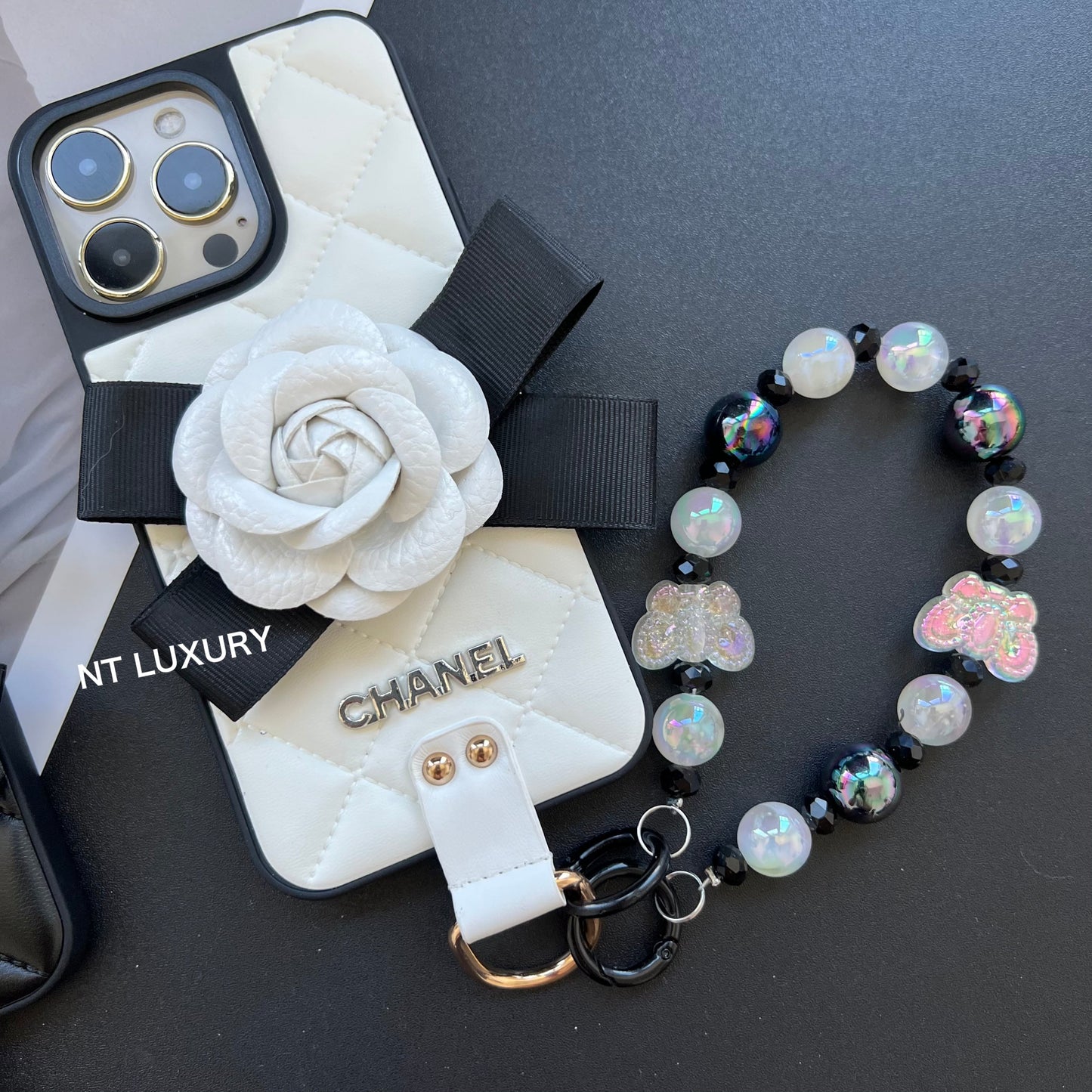 Coque Samsung Fille Déco Fleurie Avec Chaîne