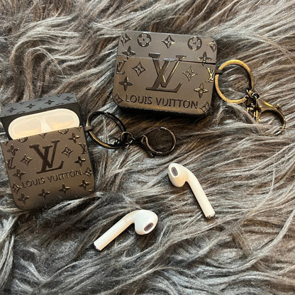 Schwarze trendige Airpods Hülle (Big Love)