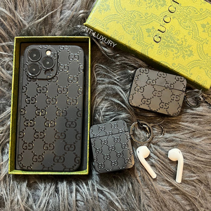 Black Trendy Airpods Case ( Full G )