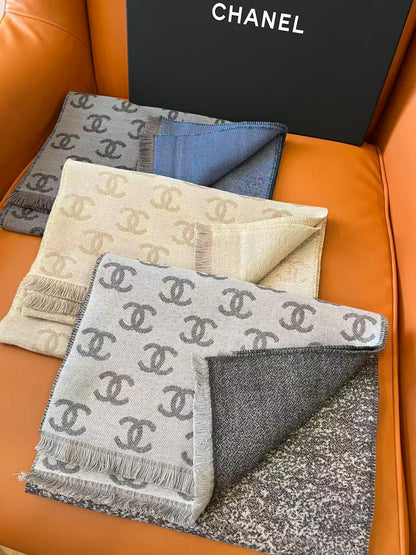 Ombre CC Long Cashmere Scarf