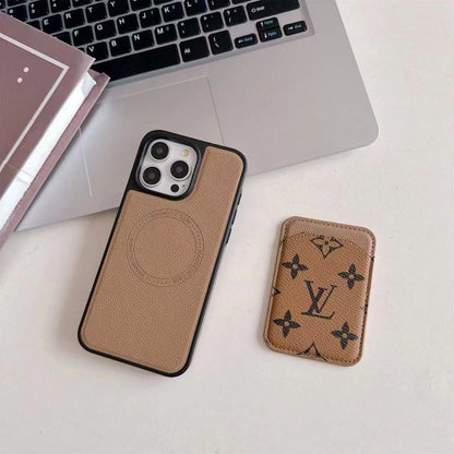 Coque de téléphone Magsafe avec fente pour cartes (Jaune Amour)