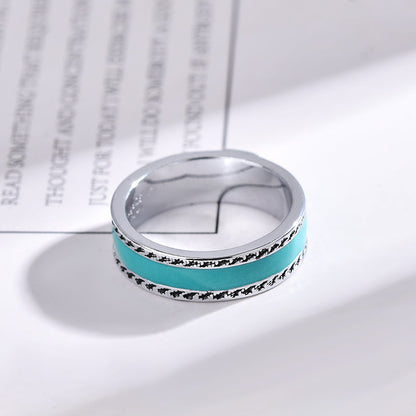 Blauer Emaille-Ring