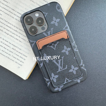 Étui de téléphone vintage motif floral avec portefeuille