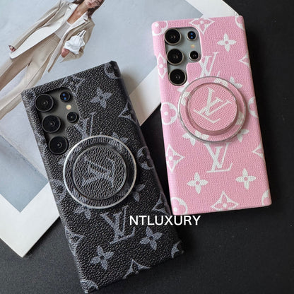 Traditional Love Samsung Case with MagSafe Holder (Black & Pink Big Love)