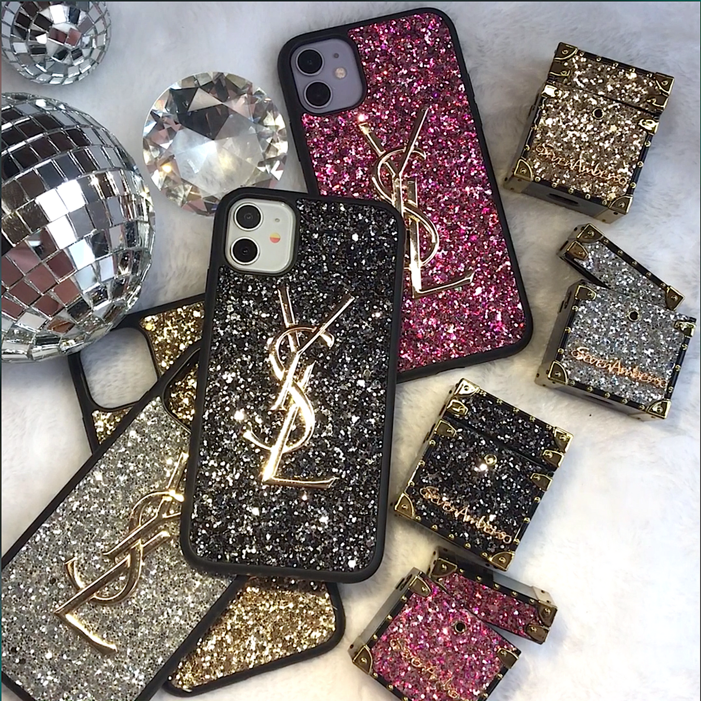 Coque de téléphone scintillante pour iPhone