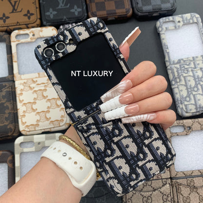 Vintage Floral Case For Z-Flip Series with Pocket (Black Dove)