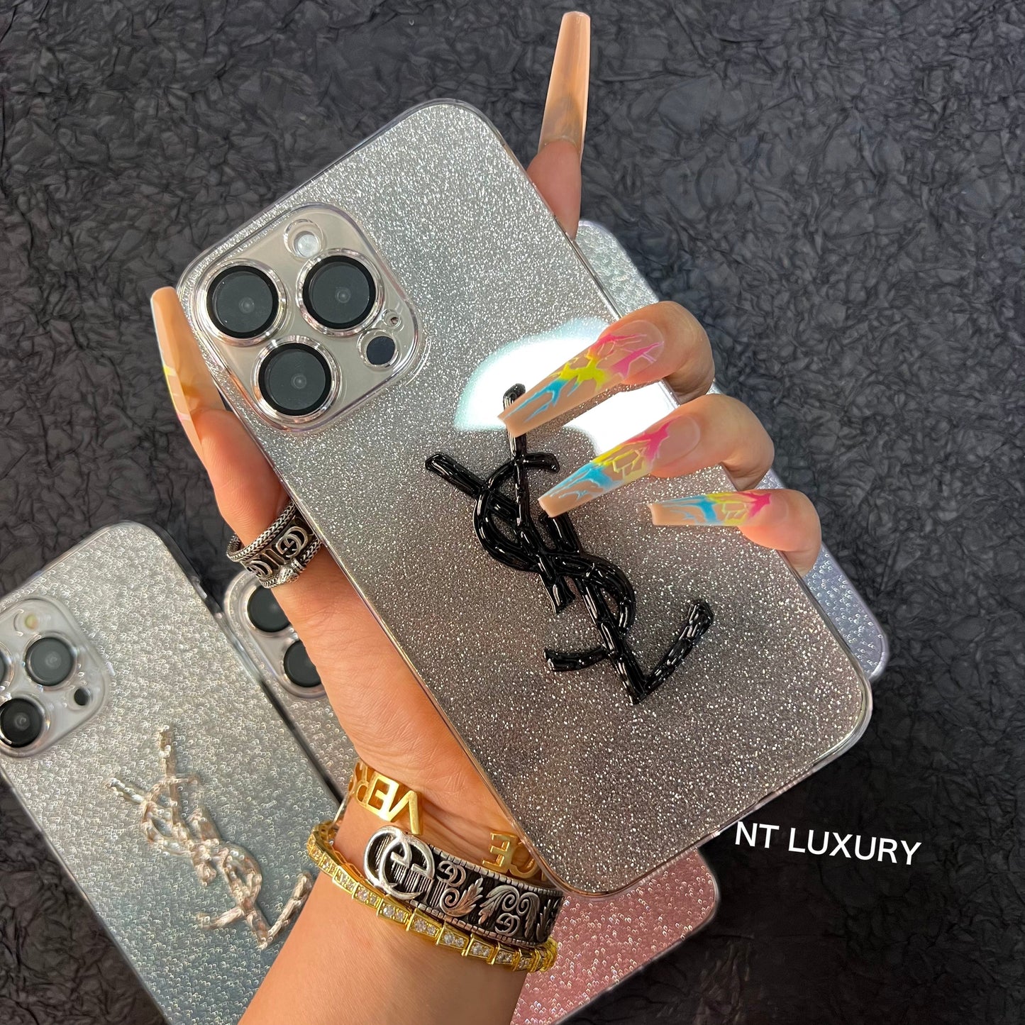 Coque de téléphone à paillettes brillantes "Yes Girl" pour iPhone