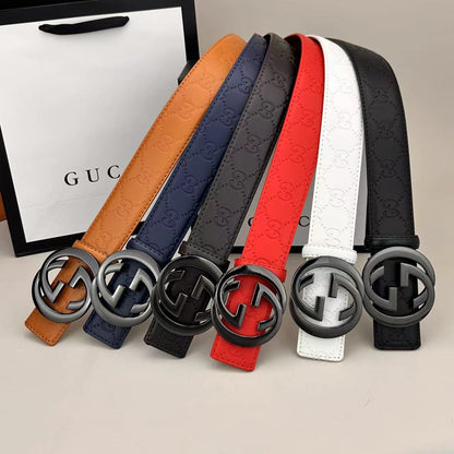 Ceinture classique de bonne qualité (boucle gris métallisé)