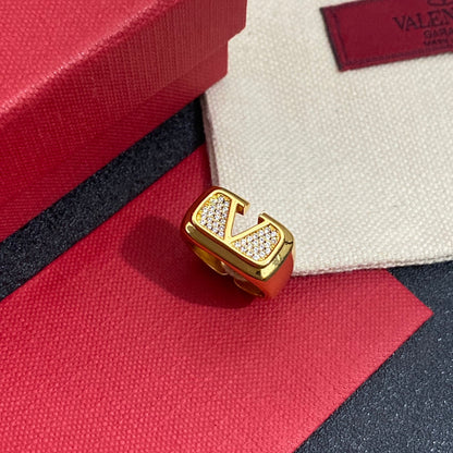 Bague ouverte ajustable en or et diamants pour femme