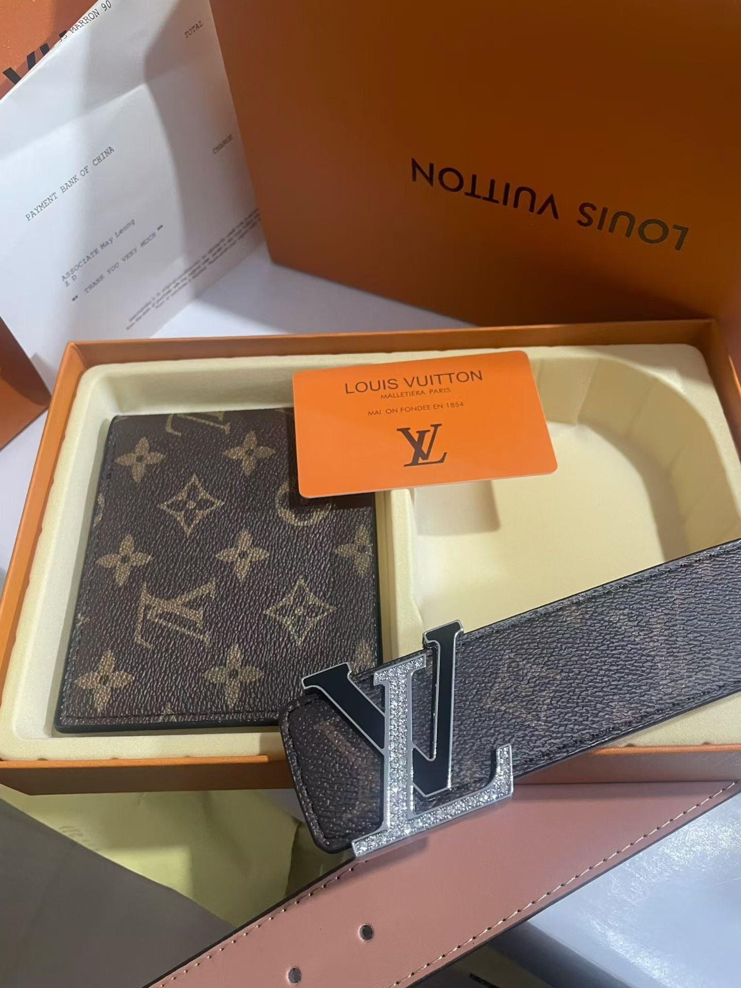 2 ensembles de ceinture et portefeuille avec boucle en cœur avec emballage